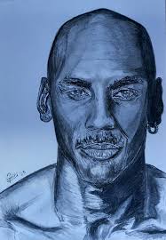 Progress photo. Michael Jordan. Pen and ink