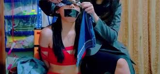 BoundHub - Indo red bikini bondage