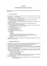 An appendix that consists mainly of prose requires no special formatting. Appendix Ii Short Example Of Apa Rules 6th Edition The