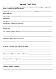This also means not being super repetitive with your personal statement and your short essays. Fillable Student S Personal Profile Sheet Printable Pdf Download