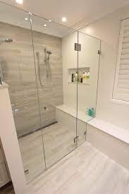 St Ives Master Ensuite White Washed Wood Look Tiles Flow Through Seat Double Shower Tile Bathroom Double Shower Wood Tile Bathroom