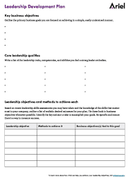 How to build your personal development plan? Leadership Development Plan Template Ariel Group