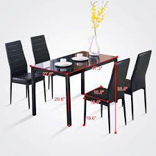 New contemporary brown finish dining room kitchen table & chairs 7 piece set n73. 5 Piece Dining Table Set 4 Chairs Glass Metal Kitchen Room Breakfast Furniture Dining Sets Home Garden Worldenergy Ae