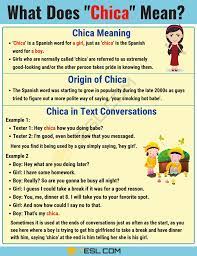Chica Meaning What Does Chica Mean And Stand For 7esl Learn English Words Vocabulary Words Sms Language