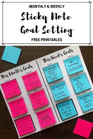 Free Sticky Note Goal Setting Printables Set Yearly Monthly Or Weekly Goals With These Reusable Goal Setting Printable Goals Printable Goal Setting Worksheet