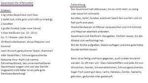 Sauerkraut Essgeschichten