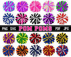 Pom Pom Svg Clipart Team Colors Pompom Svg Png Etsy In 2021 Cheer Pom Poms Cheerleading Crafts Digital Clip Art