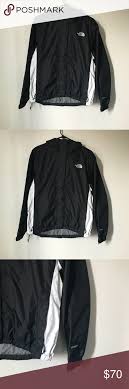 Black And White North Face Rain Jacket North Face Hyvent Rain Jacket Black With White Sides Euc The North Face Jackets Coats Clothes Design Jackets North Face Hyvent