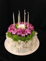 Birthday cake has always been an integral part of happy birthday celebrations. Our Birthday Cake Made With Flowers Call Today Order Yours Today Fresh Flower Cake Flower School Birthday Cake With Flowers