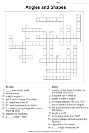 Under 50 words is best. Angles And Shapes Crossword Puzzle Template With Answers Angles And Shapes Word Search Puzzle Template With Answers Download Printable Pdf Templateroller