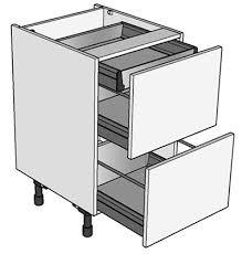 1000mm 2 Pan Drawer Plus 1 Internal Drawer Unit Drawer Unit Kitchen Units Drawers