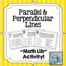 Parallel Perpendicular Lines Math Lib Activity Two Step Equations Line Math Equations