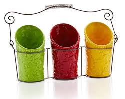 Maybe you would like to learn more about one of these? Kitchen Flatware Caddy 3 Ceramic Utensil Holders 4 Dia X 7 H Each 1 Wire Caddy Red Buy Online In Samoa At Samoa Desertcart Com Productid 43651069