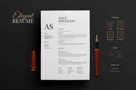 Elegant resume set is designed simply which contains simple editable shapes having a professional look. Elegant Resume Creative Illustrator Templates Creative Market