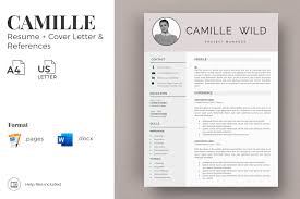 Choose your professional cv template and get started! Professional Cv Template For Project Manager Instant Download Cover Letter Resume With Photo In Resume Templates On Yellow Images Creative Store