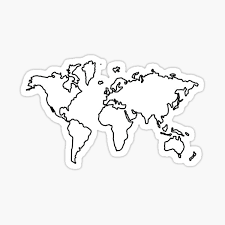 Weltkarte zum ausmalen weltkarte kontinente weltkarte umriss einfarbiger hintergrund hintergrund weiß karte vorlagen strichzeichnung. Sticker Weltkarte Umriss Redbubble