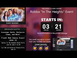 Pictures to create experiences that engage our collective audiences and bring millions of people together. Roblox In The Heights Now Live Countdown Youtube