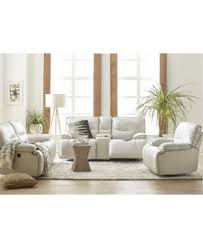 Mantella Leather Power Reclining Sofa Collection With Usb Power Outlet Macys Com Furniture Living Room Sets Furniture 3 Piece Living Room Set