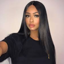 If you are tired of your super curly hair, you can try to straighten them a bit and make nice waves. Amazon Com Ruisi Long Straight Black Wigs For Women Synthetic Black Wig Middle Part Hairline Natural Looking Daily Party Wear Full Wig 26 Inches Heat Resistant Fiber Hair Beauty
