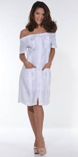 Guayabera Dress Off The Shoulder Sleeve For Ladies Ldc3100 3380 Linen Guayabera Dress Off The Shoulder Dry Cl Guayabera Dress Dresses Embellished Dress