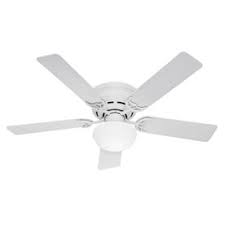 Hunter Low Profile Iii Plus 52 In White Flush Mount Indoor Ceiling Fan Ceiling Fan Ceiling Fan With Light Fan Light