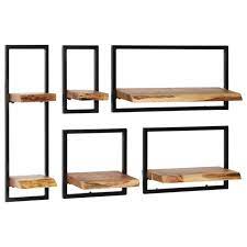 Collection de turbulences déco • dernière mise à jour il y a 2 jours. Etagere Armoire Meuble Design Set D Murales 5 Pcs Bois Massif Et Acier 2702227 2 Leroy Merlin