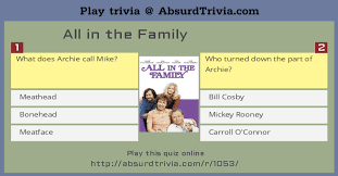 Only true fans will be able to answer all 50 halloween trivia questions correctly. Trivia Quiz All In The Family
