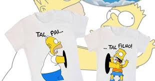 Camisa Personalizada Dia Dos Pais Tal Pai Tal Filho Camiseta Tal Pai Tal Filho Simpsons Geekechicpersonalizacoes Pai E Filho Filhos Camisetas
