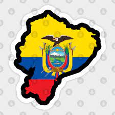 Ecuador's flag consists of three horizontal bands of yellow (top, double width), blue and red with a coat of arms placed over the center of the flag. Ecuador Flag Map Ecuador Aufkleber Teepublic De
