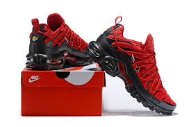Nike Air Max Plus Champagnepapi Men S Running Shoes Red Black Nikeline Com Running Shoes For Men Nike Air Max Sneakers Men Fashion