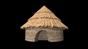 A simple and elegant gazebo/canopy, has got slanted hut style shade/roof supported by big square pillars. Hut With Thatched Pointed Roof Download Free 3d Model By Rhcreations Rhcreations F1bfdb0