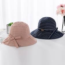 Outdoor Beach Sunscreen Bucket Cap Ladies Ribbon Fishing Hat Women Wide Brim Fisherman Hats New Foldable Sun Caps Visor Womens Hats Hats For Women