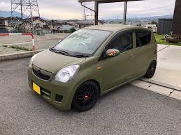 ダイハツ ミラをオリーブカーキで刷毛塗り全塗装 ダイハツ ミラ 車 塗装 ダイハツ