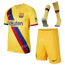 Black And Yellow Rugby Socks 2019 2020 Barcelona Away Yellow Thailand Soccer Uniform With Socks