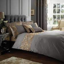 The grey tones exist on the chairs and bed. Dunelm Quilted Embroidered Grey And Gold Pewter Grayson Super Kingsize Duvet Cover Gold Bedroom Decor Grey And Gold Bedroom Gray Duvet Cover
