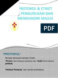 Majlis tidak rasmi dan tidak formal seperti hari keluarga sesebuah agensi kerajaan atau swasta. Protokol