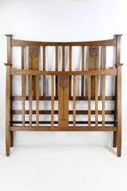Tulana double bed, natural weave & oak. Antique Edwardian Arts Crafts Oak Double Bed Karma Beds