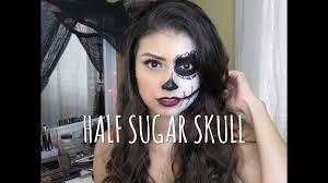 easy half sugar skull makeup tutorial