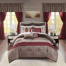 Maybe you would like to learn more about one of these? Amazon Com Madison Park Essentials 24 Piece Room In A Bag Comforter Set Satin Jacquard All Season Luxury Bedding Sheets Decorative Pillows And Curtains Valance Queen 90 X90 Delaney Medallion Red Home Kitchen