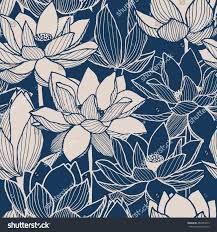 All free download vector graphic image from category abstract designs. Seamless Vector Floral Lotus Blue Hand Drawn Pattern Vector Floral Lotus Art Art