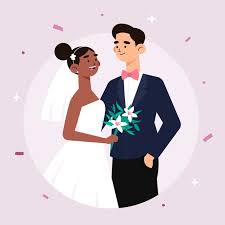 Select the marriage check option and find out the marital status. Cute Wedding Couple Getting Married Free Vector Nohat Free For Designer