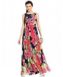 Eliza J Sleeveless Floral Pleated Maxi Dress Dresses Women Macy S Elegant Maxi Dress Pleated Maxi Dress Maxi Dress