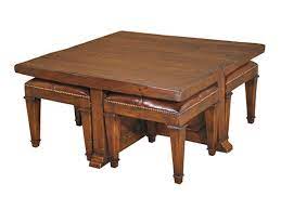 With added premium tufting details and two rows nail head trim design, this square ottoman coffee table will serve its purpose in your family room, bedroom, or entryway. Square Coffee Table With Stools Underneath Coffee Table And Stool Set Coffee Table Coffee Table Square