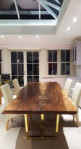 Pair with corresponding pieces to complete the industrial vibe. Live Edge Rectangle Walnut Dining Table By Handmade In Brighton Seen At Private Residence Colchester Wescover