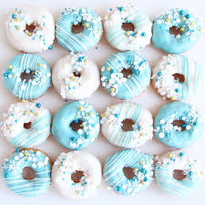 Pretty Little Mini Donuts Sweetphilosophy Minidonuts Sprinkles Blueandwhite Blueand Mini Donuts Donut Decorating Ideas Donut Decorations