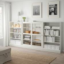 Havsta Storage With Sliding Glass Doors White 111 3 8x14 5 8x52 3 4 Ikea In 2021 Sliding Glass Door Ikea Built In Glass Cabinet Doors