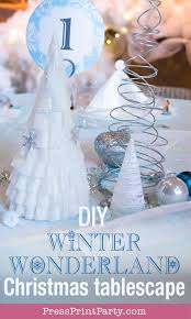 Mind that real candles are not safe when it comes to kids' parties; Diy Christmas Table Decor Blue Silver Winter Wonderland