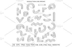 Doodle Arrows Set Hand Drawn Arrows Doodles Hand Drawn Icons