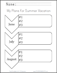 My Plans For Summer Vacation Free Printable Graphic Organizer Worksheet Pdf File Summer Vacation Graphic Organizers How To Plan