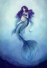 Pregnant Mermaid Digital Painting Sylvia Strijk Mermaid Painting Mermaid Art Fantasy Mermaids